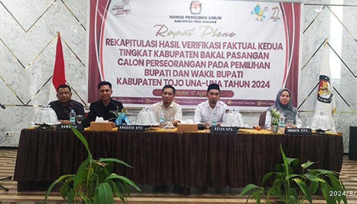 Dari arena kegiatan Rapat Pleno rekapituasi verifikasi faktual kedua  Bakal Calon perorangan Pilkada Tojo Una-Una pada pemilu serentak 2024