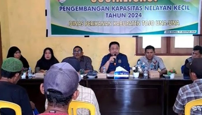 Kadis Perikanan Hadiri Sosialisasi Pengembangan Kapasitas Nelayan Kecil di Kecamatan Una-Una