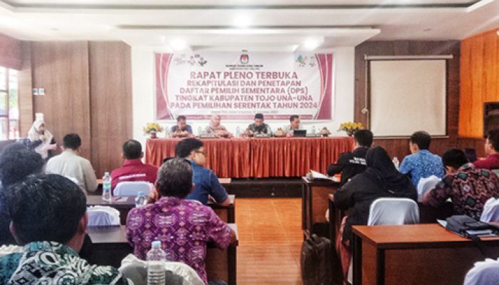 KPU Gelar Rapat Terbuka Rekapitulasi Dan Penetapan DPS  Kabupaten Tojo Una-Una
