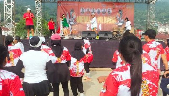 KPU Morowali Utara Gelar Fun Run, 300 Peserta Dilepas Dari Tanggul Pelangi Kolonodale