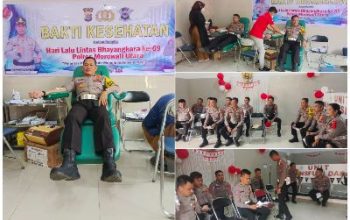 Peringati Hari Lalu Lintas ke-69, Satlantas Polres Morowali Utara Gelar Donor Darah dan Bakti Sosial