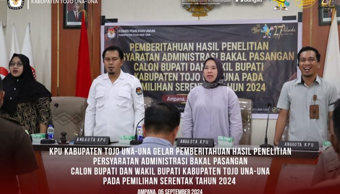 KPU GELAR PEMBERITAHUAN HASIL PENELITIAN PERSYARATAN ADMINISTRASI PASLON