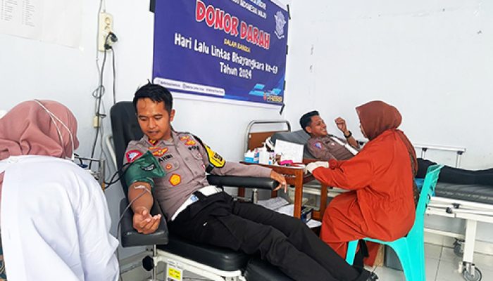 Momentum Peringatan HUT Lalu Lintas ke-69, Sat Lantas Polres Tojo Una-Una Gelar Aksi kemanusiaan Donor Darah