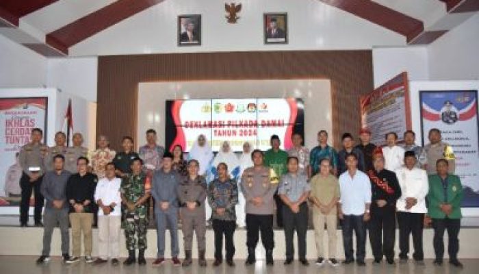 Wujudkan Pilkada Aman, Damai dan Sejuk, Polres Morowali Utara Gelar Deklarasi Pilkada Damai