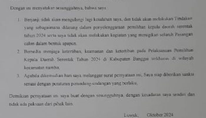 Pelaku Pengrusakan APK AT-FM Minta Maaf, Bawaslu Banggai Terima Klarifikasi