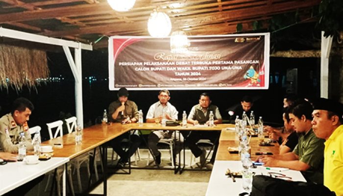 Kabag Ops Polres Tojo Una-Una Hadiri Rakor Persiapan Pelaksanaan Debat Terbuka Pilkada Tojo Una-Una 2024