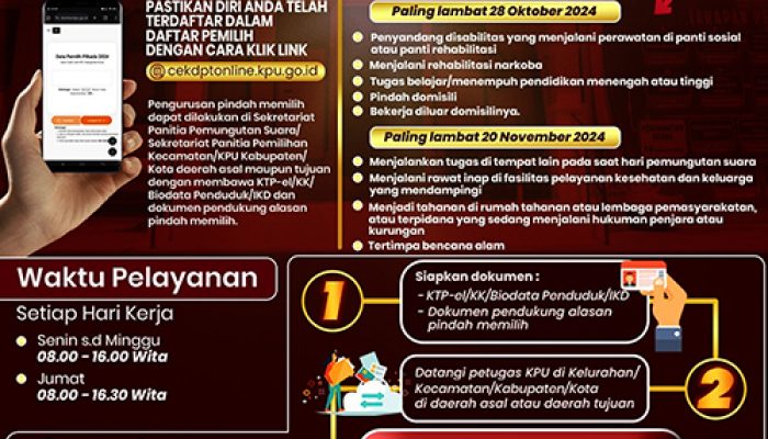 KPU Tojo Una-Una Umumkan Layanan Pindah Memilih, DPTb Berikut Syarat dan Jangka Waktu 