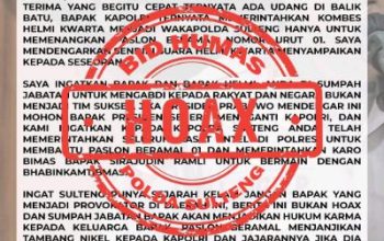 Tersebar Konten di Medsos, Polda Sulteng Tidak Netral dan Berpihak Salah Satu Paslon Adalah Fitnah dan Hoax