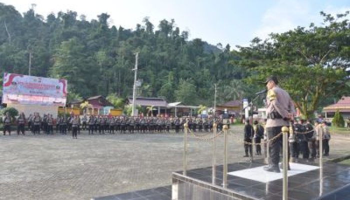 Kapolres Morowali Utara, Pimpin Apel Pergeseran Pasukan Pengamanan TPS