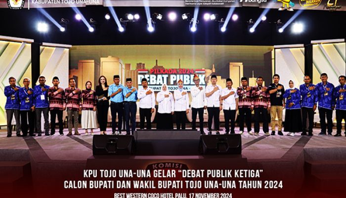 KPU Kabupaten Tojo Una-Una Menggelar Debat Publik Ketiga Calon Bupati dan Wakil Bupati Tojo Una-Una Tahun 2024 Bertempat di Best Western Coco Hotel Palu