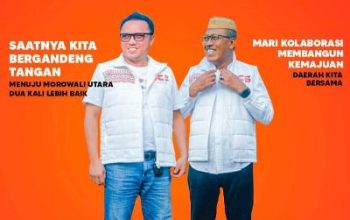 Delis-Djira Unggul di Pilkada Morut 2024, Raih 39.089 Suara Atau Unggul 4.987 Suara