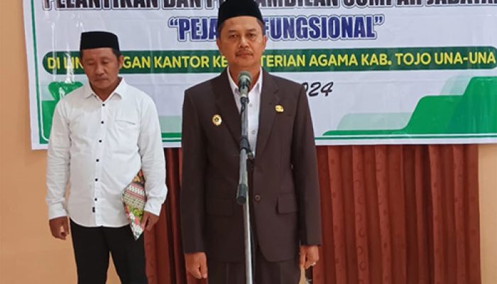 Kemenag Tojo Una-Una Menggelar Pelantikan 5 Kepala Kantor Urusan Agama