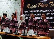 KPU Menetapkan Bupati dan Wakil Bupati Kabupaten Tojo Una Pada Rapat Pleno Terbuka