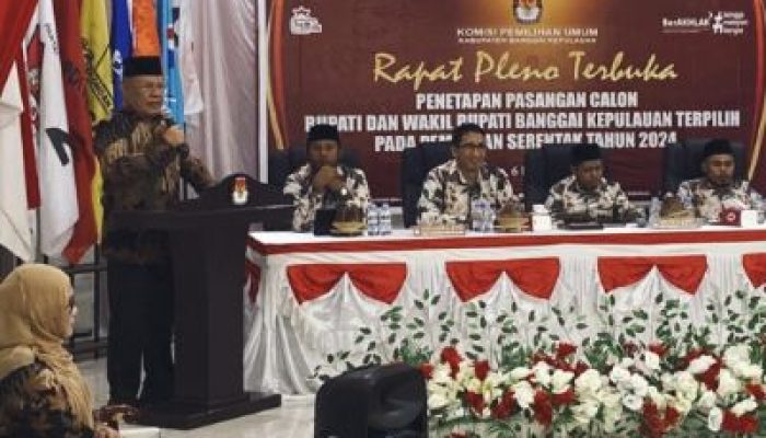 KPU Bangkep Gelar Rapat Pleno Terbuka Penetapan Pasangan Calon Bupati dan Wakil Bupati Terpilih, Rusli Moidadi Ucapkan Terimakasih Kepada Semua Pihak