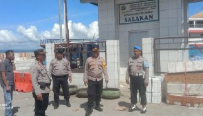 Pengamanan Pelantikan Bupati dan Wakil Bupati Bangkep Periode 2025-2030, Kabag OPS Pimpin Patroli Keliling Kota Salakan