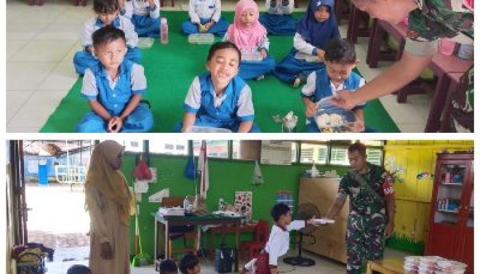 Babinsa Koramil 1308-10 Salakan, Gelar Pendampingan Pemenuhan Makan Bergizi di Desa Baka