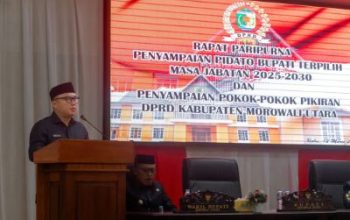 Delis J. Hehi Sampaikan Pidato Bupati Terpilih di Depan Anggota DPRD Morut