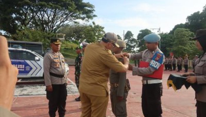 Dipimpin Wabup Serfi Kambey, Polres Bangkep Gelar Apel Pasukan Operasi Ketupat 2025