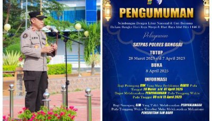 Libur Nasional, Pelayanan SIM, SKCK dan Sidik Jari di Polres Banggai Tutup, Ini Jadwalnya