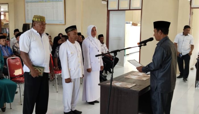 Camat Liang Irpan Majang, Lantik Pj Kades Binuntuli dan Pj Kades Liang Kabupaten Bangkep