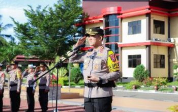 Kapolres Banggai Pimpin Apel Pergeseran 178 Pasukan Pengaman TPS PSU