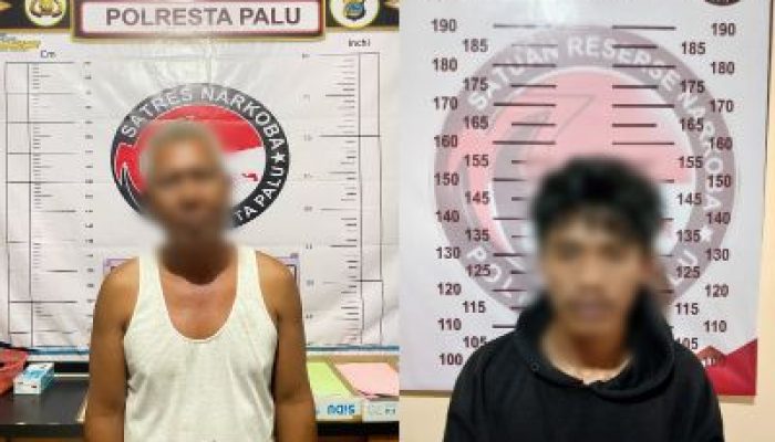 Dilempari Batu Saat Penangkapan, Polresta Palu Amankan 2 Tersangka Narkoba di Tatanga Palu