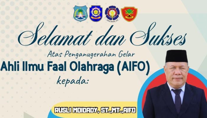 Bupati Bangkep Rusli Moidady, Resmi Sandang Gelar AIFO (Ahli Ilmu Faal Olahraga)