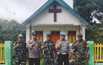 Sambut HUT Bhayangkara ke-79, Polsek Liang Bersinergi Dengan Koramil 1308-11 Gelar Bhakti Sosial di Desa Tunggaling