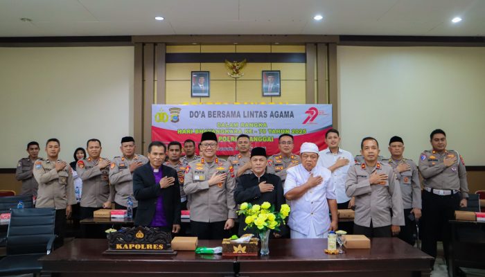 Doa Lintas Agama, Warnai Peringatan Hari Bhayangkara ke-79 di Polres Banggai