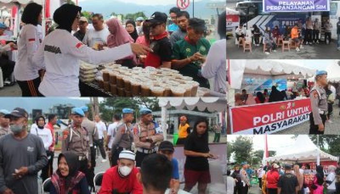 Semarak Baksos Sambut Hari Bhayangkara ke-79 Polda Sulteng di Area Car Free Day Palu