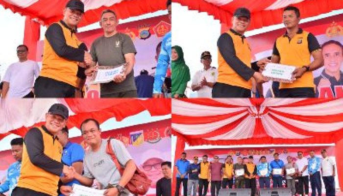 TNI Polri dan Jurnalis Raih Tiket Umroh, Olahraga Bersama HUT Bhayangkara Ke-79 Polda Sulteng