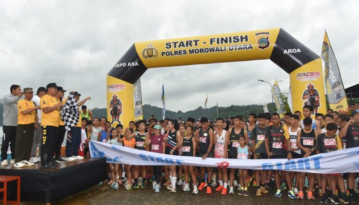 Polres Morowali Utara Gelar Bhayangkara Morut Fun Run, Antusias Warga Membludak