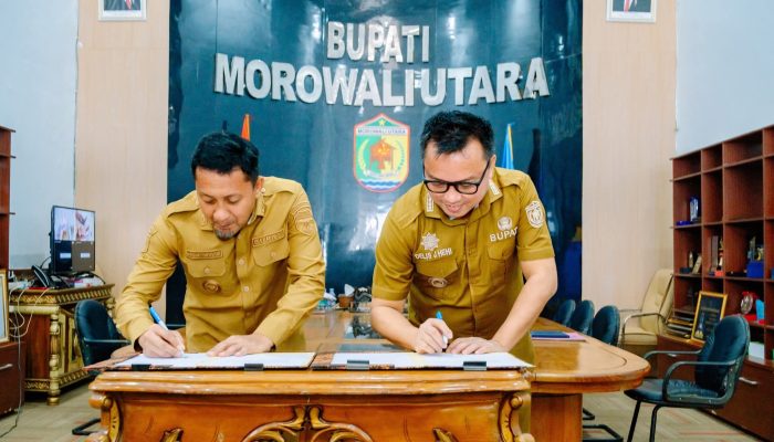 Ini Momen Bersejarah, Bupati Morut dan Bupati Touna Tandatangani Tapal Batas Kedua Kabupaten