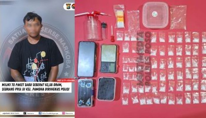 Ringkus Residivis Narkoba, Polres Poso Amankan 71 Paket Sabu