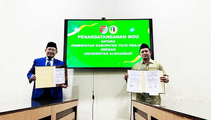 Bupati Tojo Una Una  Menandatangani MoU Dengan Universitas Alkhairaat Palu
