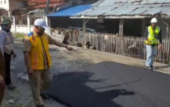 Jaga Kualitas Pekerjaan, Plt Kadis PUPR Banggai Tinjau Proyek Pengaspalan Ruas Jalan BTN Kilo Lima