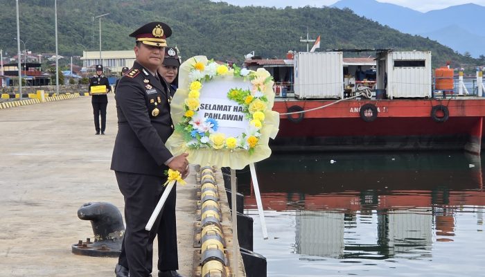 Kapolres Pimpin Upacara Tabur Bunga, Peringati Hari Pahlawan di Kabupaten Morowali Utara