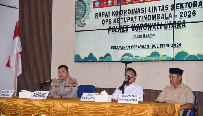 Matangkan Kesiapan Pengamanan Mudik Lebaran, Polres Morowali Utara Gelar Rakor Lintas Sektoral