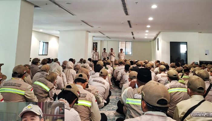 Apel Petugas Haji 2026 digelar di Makkah Oleh Irjen Kemenhaj Mayjen TNI (Purn) Dendi Suryadi
