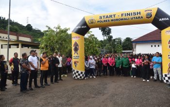 Polres Morowali Utara Gelar Olahraga Bersama Jelang Hari Bhayangkara ke-80