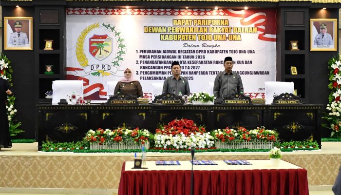 Wakil Bupati Tojo Una-Una Hadiri Rapat Paripurna DPRD, Bahas KUA-PPAS APBD 2027