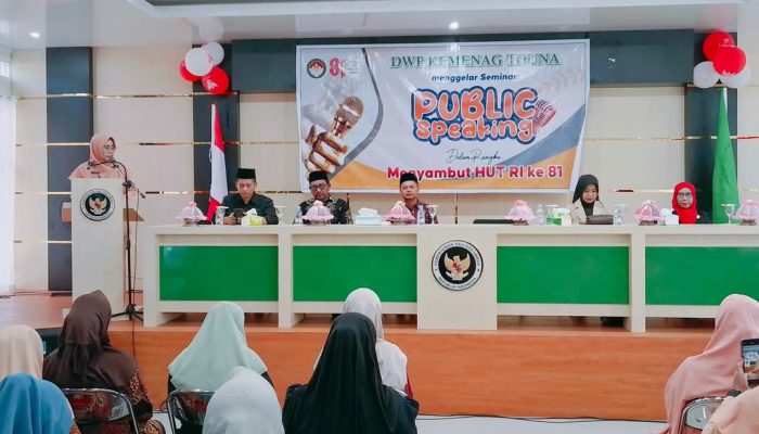 DWP Kemenag Tojo Una-Una Gelar Seminar Public Speaking Sambut HUT RI ke-81