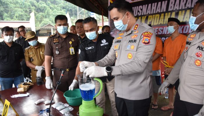 Polres Morowali Utara Musnahkan 366 Gram Barang Bukti Narkoba Jenis Sabu