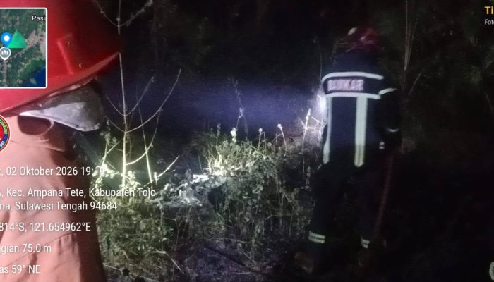 Amukan Api di Lorong Gereja: Respons Cepat Damkarmat Tojo Una Una Berhasil Jinakkan Karhutla di Desa Tete A