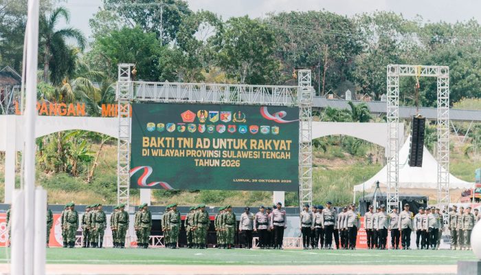 Resmi Dimulai, Gubernur Anwar Hafid Minta Kepala Daerah Sukseskan Program Bakti TNI AD Untuk Rakyat