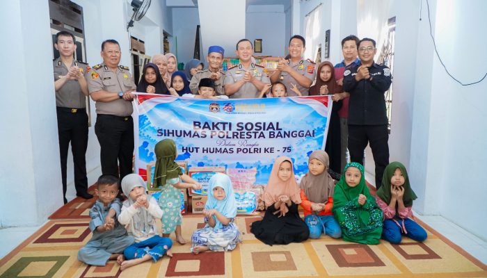 Semarak HUT Humas Polri ke-75, Kapolresta Banggai Berbagi Sembako di Dua Panti Asuhan