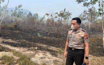Kapolres Morowali Utara Turun Langsung Pantau Pemadaman Kebakaran Hutan di Desa Lemboroma